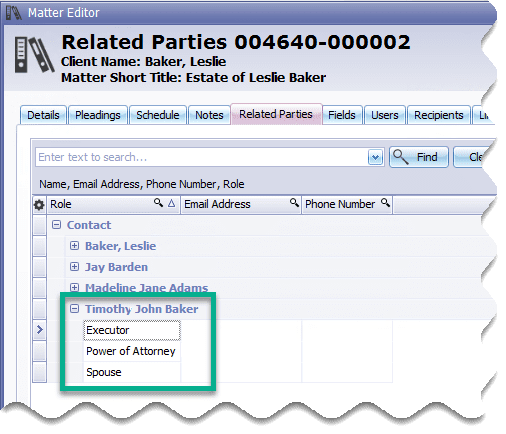 multiple related parties